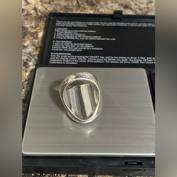 Antique Sterling Silver Deep Ruby Red Unisex Statement Cocktail Ring-Size 9 - Picture 5 of 10